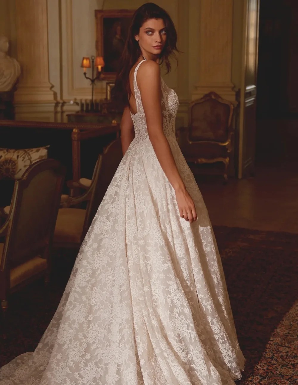 Model wearing a white Justin Alexander bridal gown